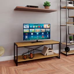 Rack Wooden Mel e Preto 120 cm
