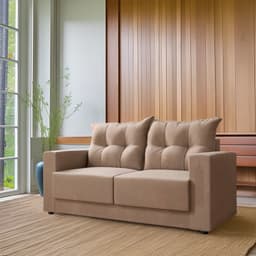 Sofá 2 Lugares Daylin Suede Bege 140 cm