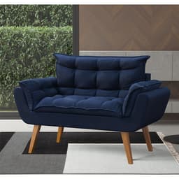Sofá 2 Lugares Dock Velosuede Azul Marinho