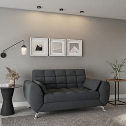Sofá 2 Lugares Laiane Suede Cinza