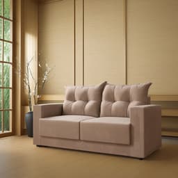 Sofá 2 Lugares Mason Suede Bege 140 cm