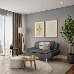 Sofá 2 Lugares Nicolau Suede Cinza