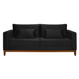 Sofá 3 Lugares Bahamas Suede Preto 200 cm