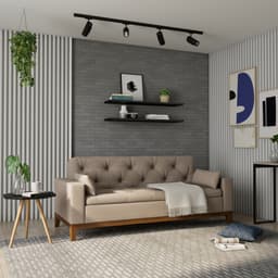 Sofá 3 Lugares Elko Suede Bege