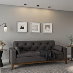 Sofá 3 Lugares Elko Suede Cinza