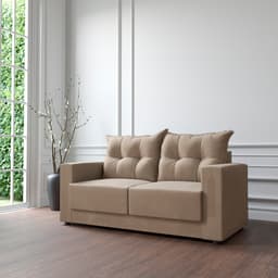 Sofá 3 Lugares Lubeck Suede Bege 180 cm