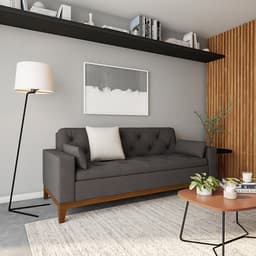 Sofá 3 Lugares Mesquite Suede Cinza