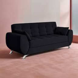 Sofá 3 Lugares Nolan Suede Preto