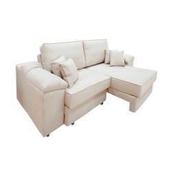 Sofá 3 Lugares Retrátil Lou Linho Cru