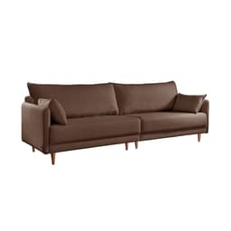 Sofá 3 Lugares Vittro Linho Marrom 220 cm