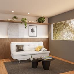 Sofá-Cama 3 Lugares Casal Prestigio Branco
