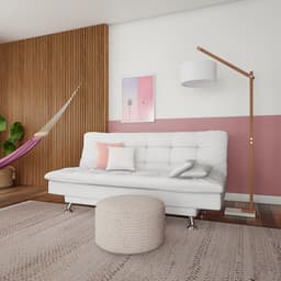 Sofá-Cama 3 Lugares Casal Qualidade Branco