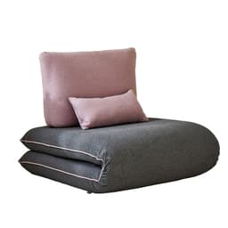 Sofá-Cama Solteiro Vernazza Cinza e Rosa