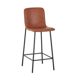 Banqueta Celeste Poliuretano Marrom e Preta