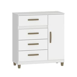Cômoda Leme 1 Porta 4 Gavetas Branco