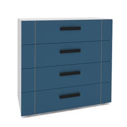 Cômoda Lisboa 4 Gavetas Azul e Branca