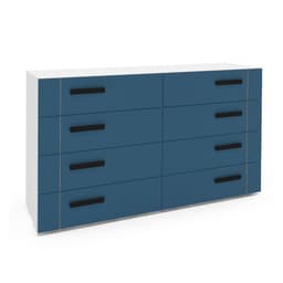 Cômoda Lisboa 8 Gavetas Azul e Branca