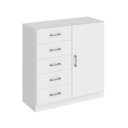 Cômoda Miami 1 Porta 5 Gavetas Branco