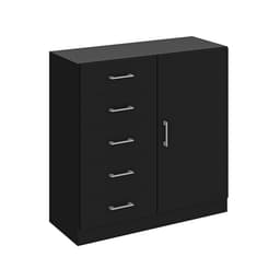 Cômoda Miami 1 Porta 5 Gavetas Preto
