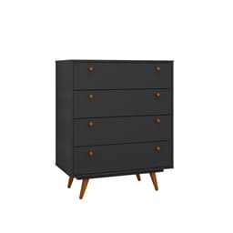 Cômoda Retrô 4 Gavetas Preta