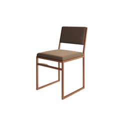 Cadeira Isa Veludo Marrom e Cobre