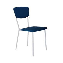 Cadeira Retrô Poliéster Azul e Branca