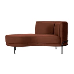 Chaise Longue Luminne Veludo Marrom e Preto