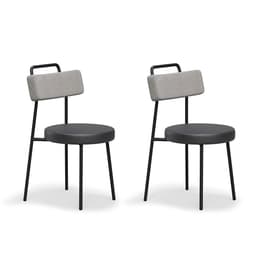 Conjunto com 2 Cadeiras Bock Cinza e Preto