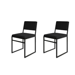 Conjunto com 2 Cadeiras Isa Veludo Preto