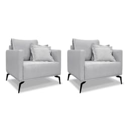 Conjunto com 2 Poltronas Lazio Linho Grigio