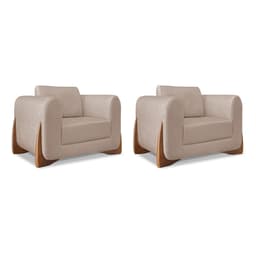 Conjunto com 2 Poltronas Yves Linho Areia