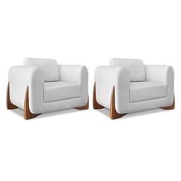 Conjunto com 2 Poltronas Yves Linho Grigio