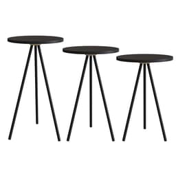 Conjunto com 3 Mesas Laterais Neão Preto