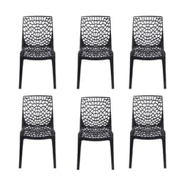 Conjunto com 6 Cadeiras Gruvyer Preta