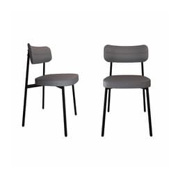 Conjunto de 2 Cadeiras Alloa Cinza e Preta