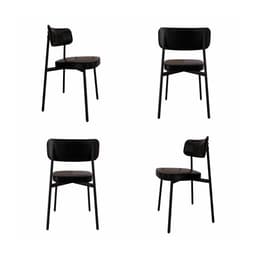 Conjunto de 4 Cadeiras Alloa Preta