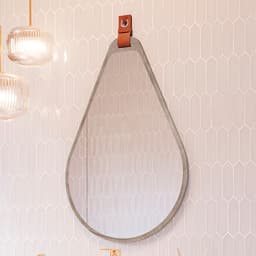 Espelho Decorativo Gota 50x76cm Cimento