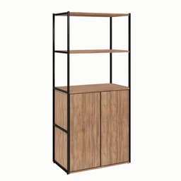 Estante Shelf 2 PT Ameixa e Preta 139 cm