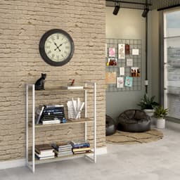 Estante Studio Carvalho e Branca 80x104 cm