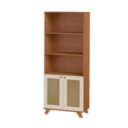 Estante Trama 2 Portas Cinamomo e Off White