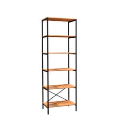 Estante Trento Madeira e Preta 180 cm