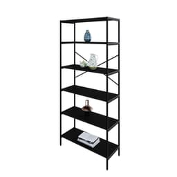 Estante com 6 Prateleiras Tub Preta 80 cm