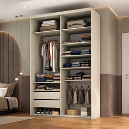 Guarda-Roupa Closet Mountier 2 Gavetas Bege