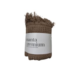 Manta Decorativa Waffle Marrom 140x140 cm
