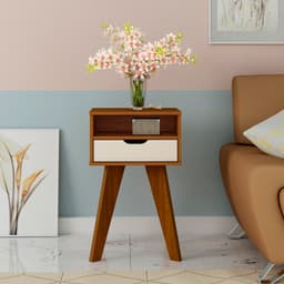 Mesa Lateral Vip 1 GV Cedro e Off White