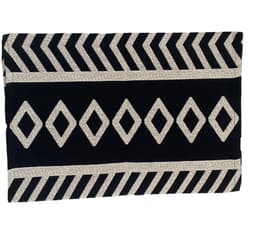 Passadeira Ubutun Preta e Branca 180x60 cm