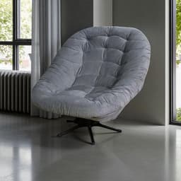 Poltrona Giratória Argos Veludo Grafite