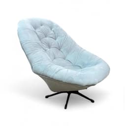 Poltrona Giratória Argos Veludo Prata