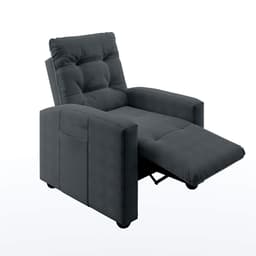 Poltrona Reclinável Titano Veludo Cinza