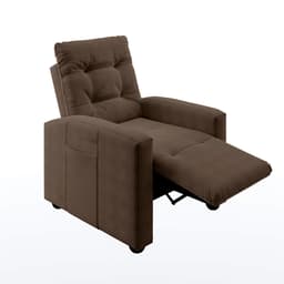 Poltrona Reclinável Titano Veludo Marrom